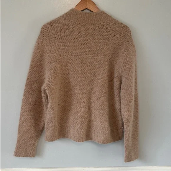 360 Cashmere Sweater Wool Zipper Cardigan Beige Sz Small Grandpacore Neutral - Picture 7 of 12